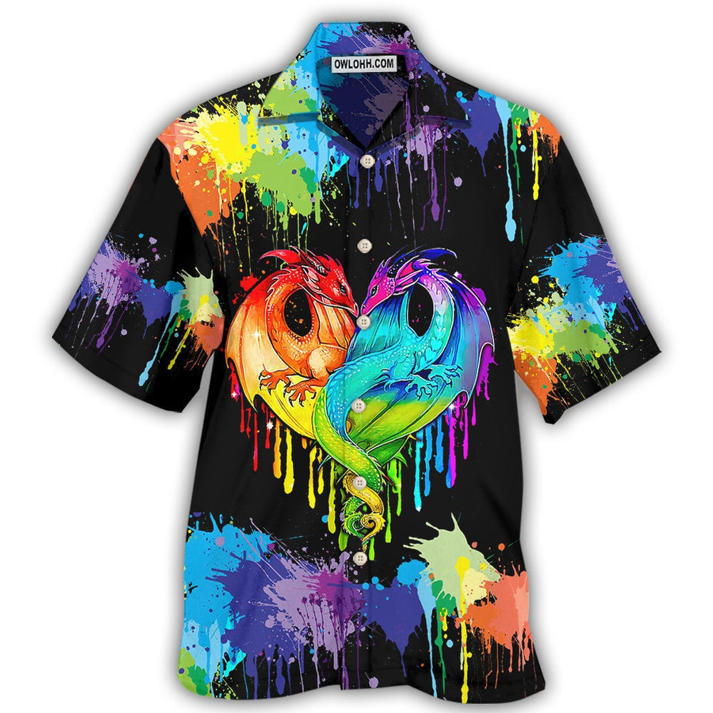 LGBT Pride Dragon Colorful - Hawaiian Shirt - Owl Ohh - Owl Ohh