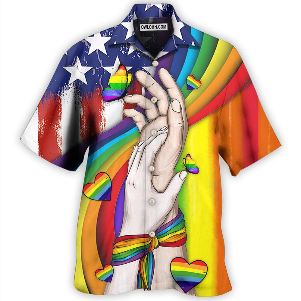 LGBT Hand Love Style - Hawaiian Shirt - Owl Ohh - Owl Ohh
