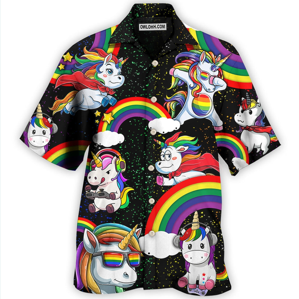 LGBT Unicorn Funny Style - Hawaiian Shirt - Owl Ohh - Owl Ohh