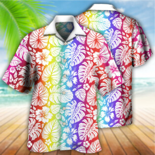 LGBT Tropical Leaf - Hawaiian Shirt - Owl Ohh - Owl Ohh
