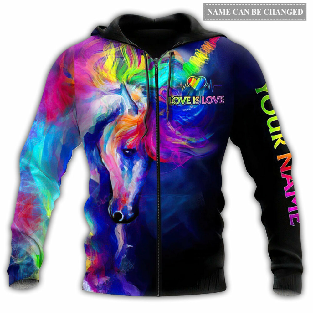 LGBT Unicorn Colorful Personalized - Hoodie - Owl Ohh - Owl Ohh
