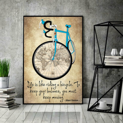 Bicycle Life Is Like Riding A Bicycle To Keep Your Balance - Vertical Poster - Owl Ohh - Owl Ohh
