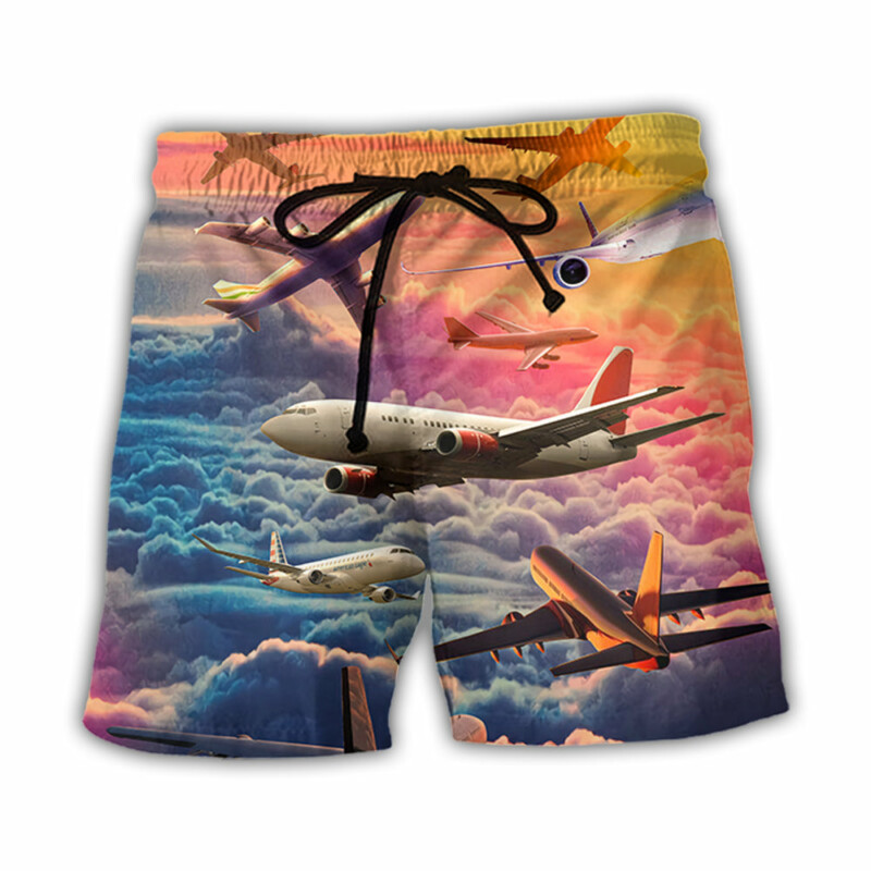 Airplane Let Your Dreams Take Flight Style - Beach Short - Owl Ohh - Owl Ohh