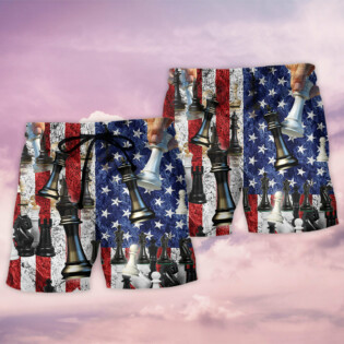 Chess Independence Day Let's Celebrate With Chess - Beach Short - Owl Ohh - Owl Ohh