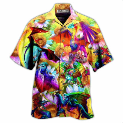 LGBT Dragon Keep Calm And Pride On - Hawaiian Shirt - Owl Ohh - Owl Ohh