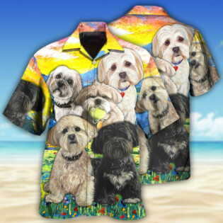 Lhasa Apso Art Dog Lovely - Hawaiian Shirt - Owl Ohh - Owl Ohh