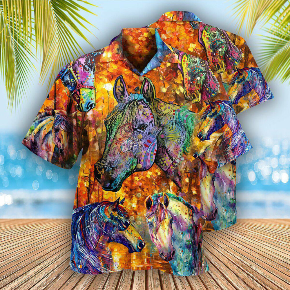 Horse Better With A Horse Color Painting - Hawaiian Shirt - Owl Ohh - Owl Ohh