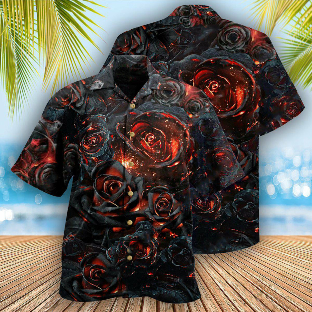 Rose Flowers Life Is Like Burning Rose - Hawaiian Shirt - Owl Ohh - Owl Ohh