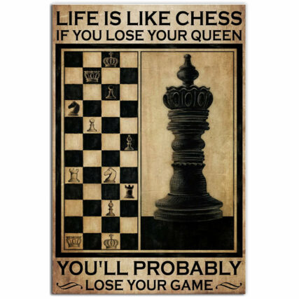 Chess Life Is Like Chess - Vertical Poster - Owl Ohh - Owl Ohh