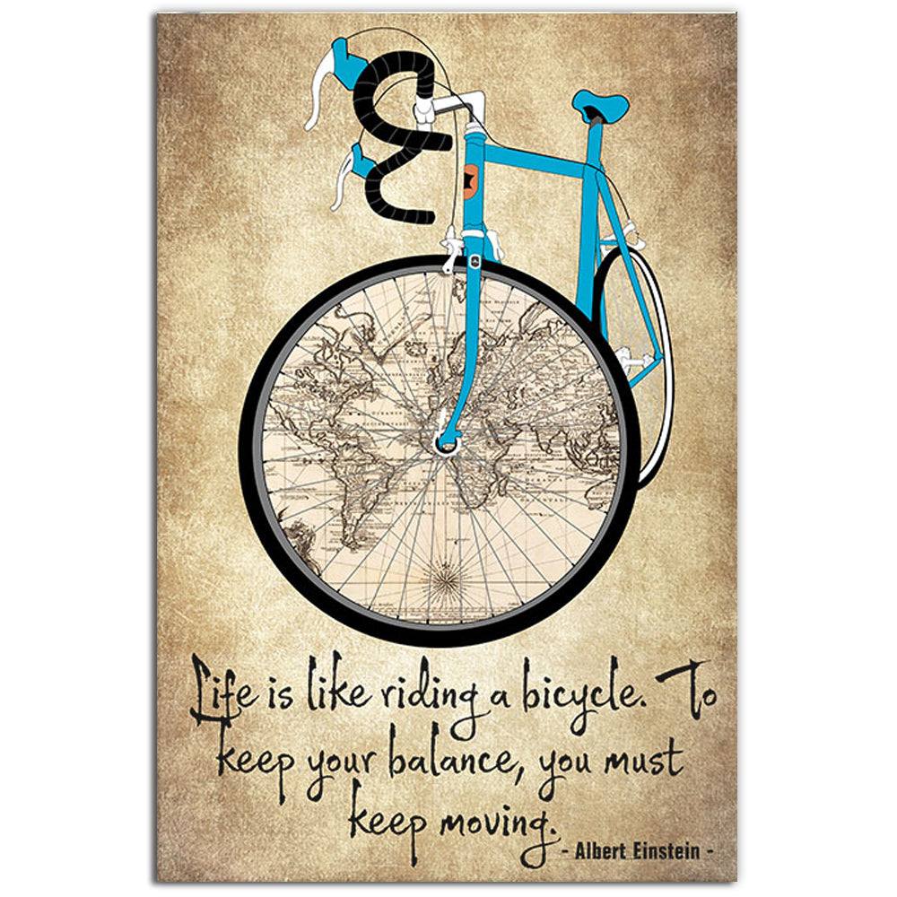 Bicycle Life Is Like Riding A Bicycle To Keep Your Balance - Vertical Poster - Owl Ohh - Owl Ohh