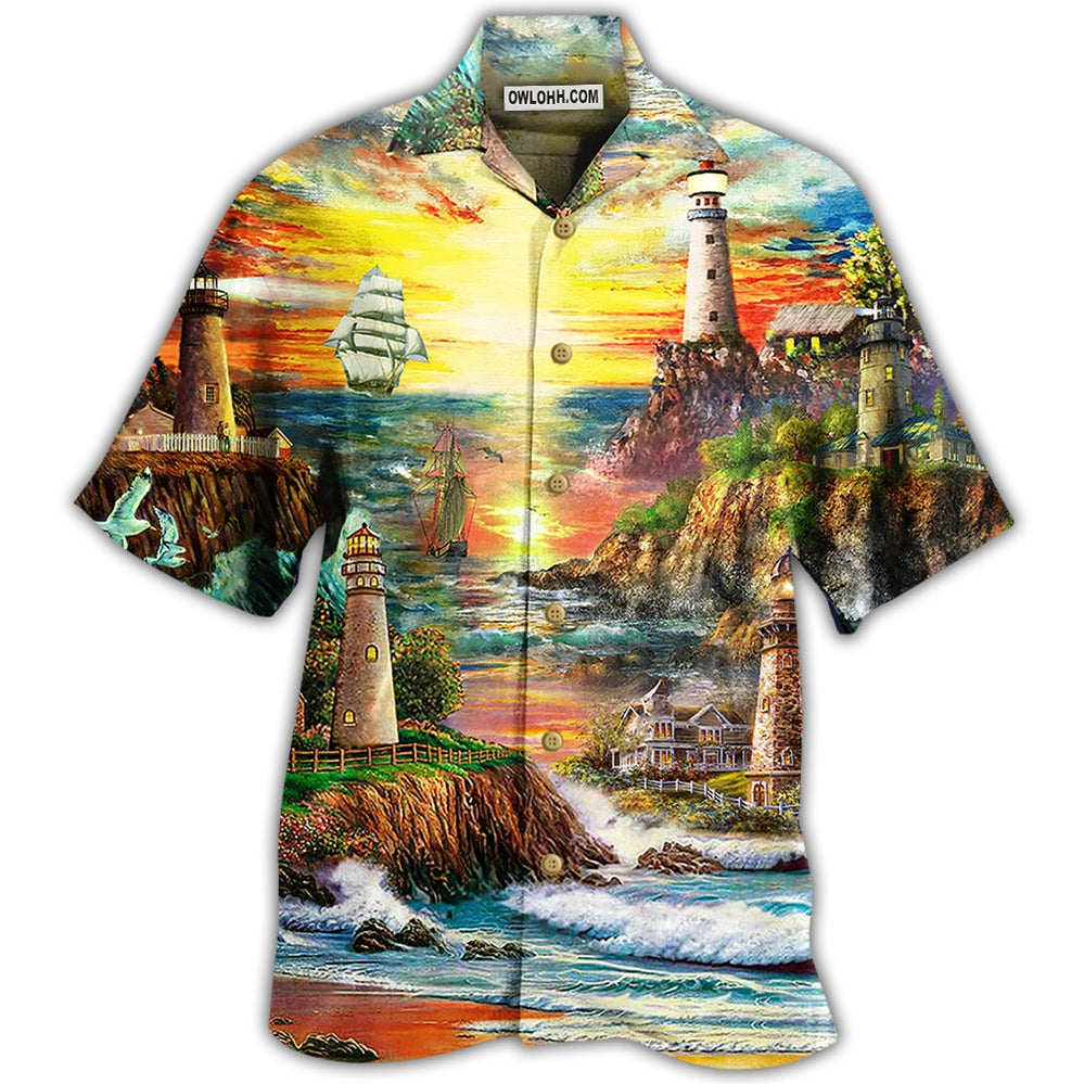 Lighthouse Love Ocean - Hawaiian Shirt - Owl Ohh - Owl Ohh