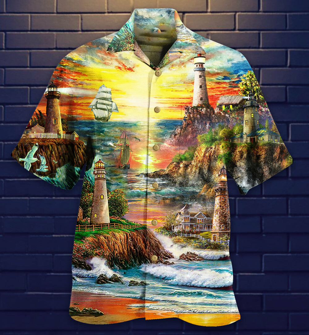 Lighthouse Love Ocean - Hawaiian Shirt - Owl Ohh - Owl Ohh
