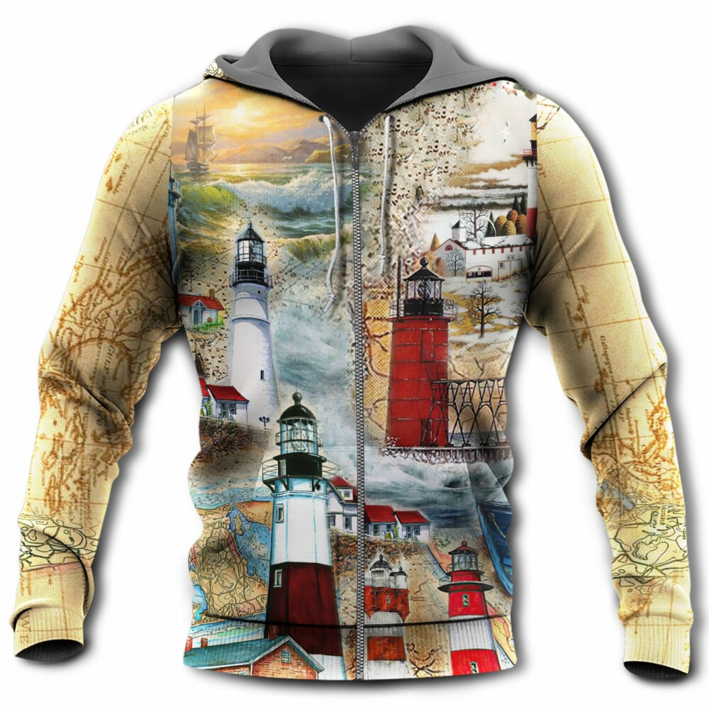Lighthouse The Past Is A Lighthouse Not A Port Classic - Hoodie - Owl Ohh - Owl Ohh