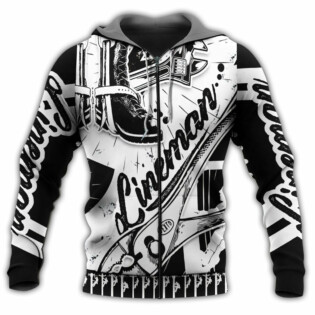 Lineman Black And White Style - Hoodie - Owl Ohh - Owl Ohh