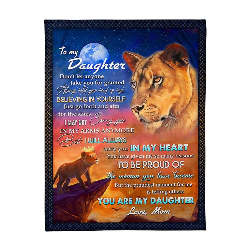 Lion Believing In Yourself Lovely Gift For Daughter - Flannel Blanket - Owl Ohh - Owl Ohh