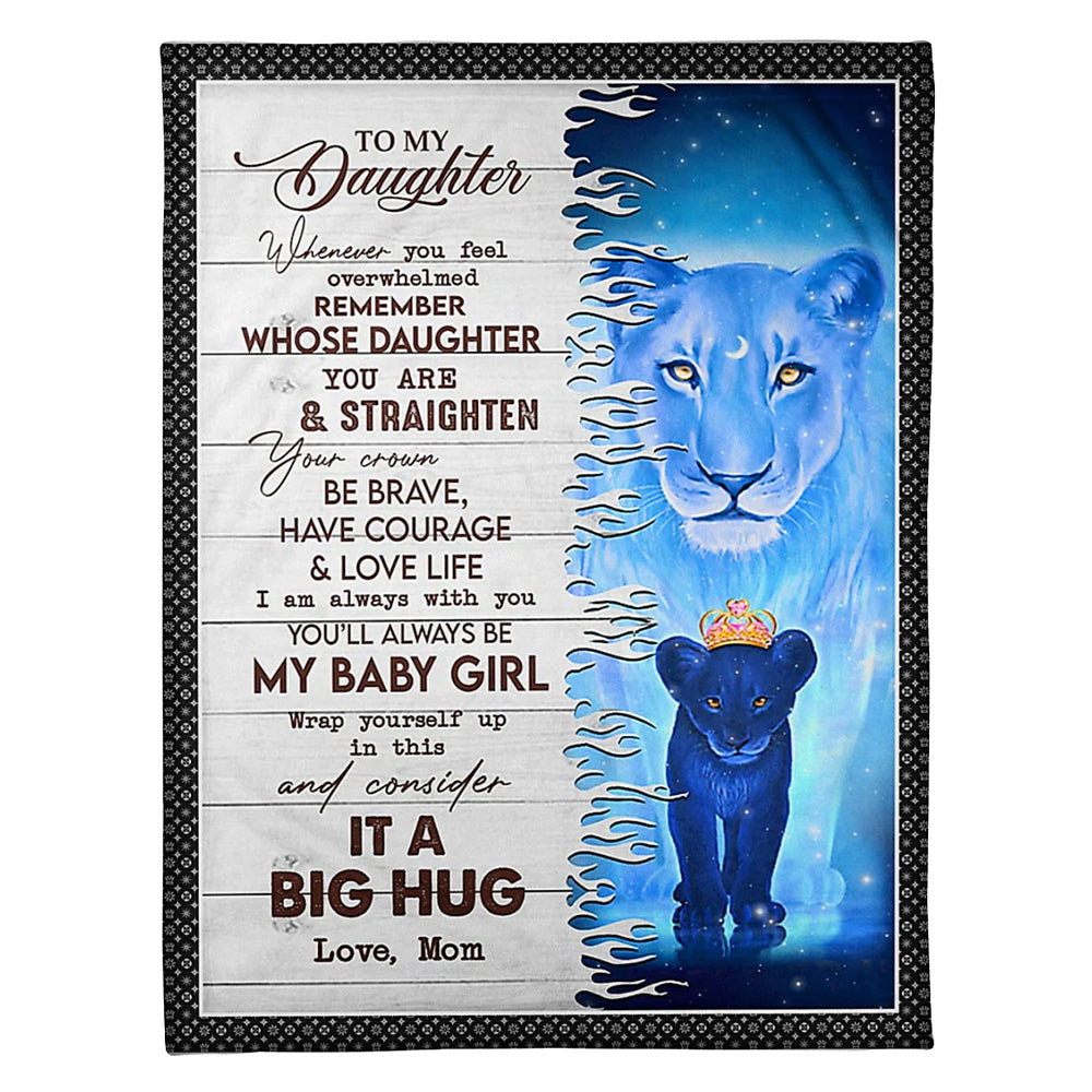 Lion Consider It A Big Hug To Daughter From Mom - Flannel Blanket - Owl Ohh - Owl Ohh