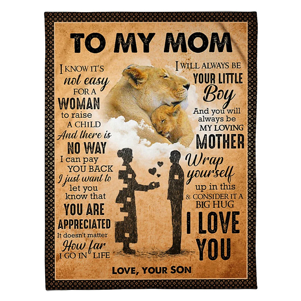 Lion I Am Always With You Mother - Flannel Blanket - Owl Ohh - Owl Ohh