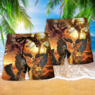 Lion King Love Life Strong Cool - Beach Short - Owl Ohh - Owl Ohh
