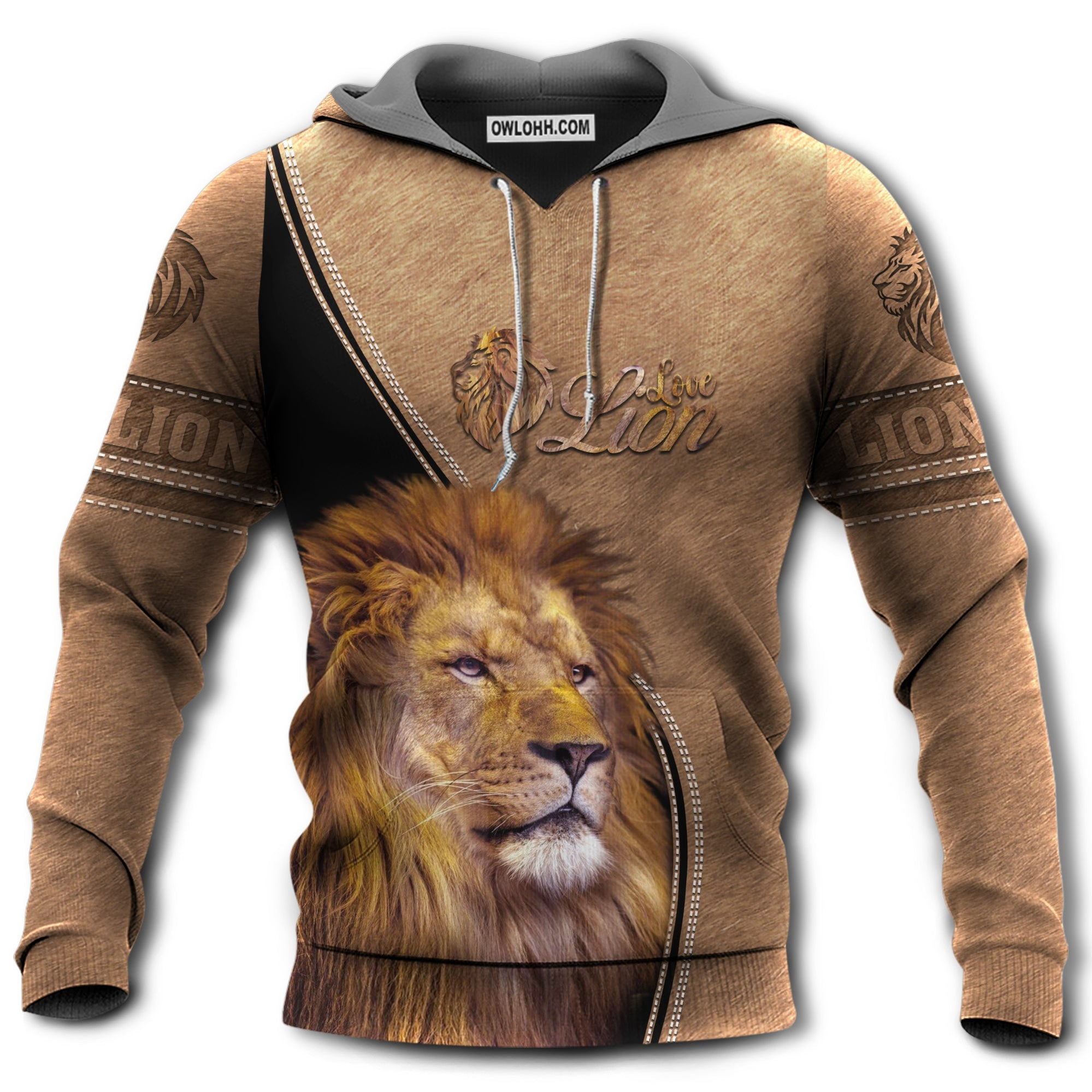 Lion Leather Strong Style - Hoodie - Owl Ohh - Owl Ohh