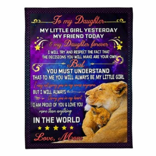 Lion My Heart Amazing Gift For Daughter - Flannel Blanket - Owl Ohh - Owl Ohh