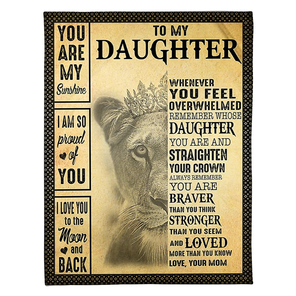 Lion You Are My Sunshine To Daughter From Mom - Flannel Blanket - Owl Ohh - Owl Ohh
