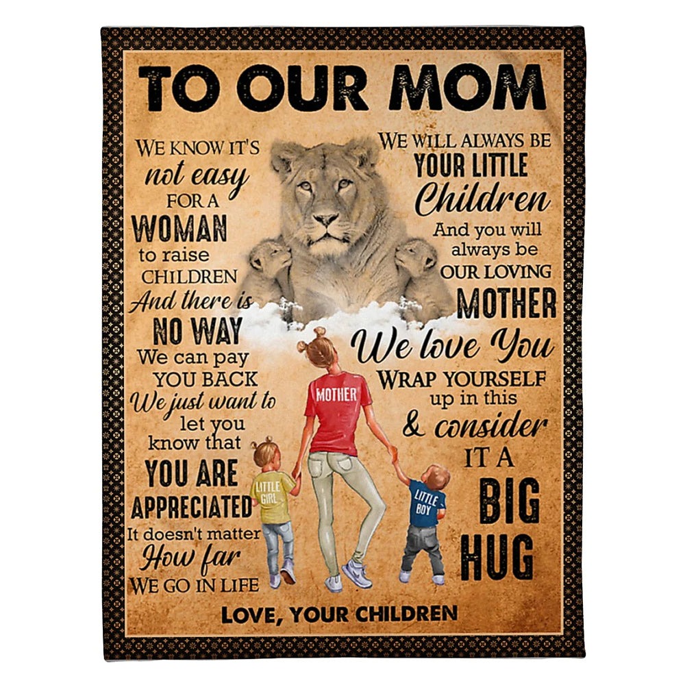 Lion You Are The World To Me To My Mom - Flannel Blanket - Owl Ohh - Owl Ohh