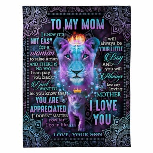 Lion You Will Always Be My Loving Mother Your Little Boy - Flannel Blanket - Owl Ohh - Owl Ohh