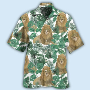 Lion So Cute Style With Tropical Leaf - Hawaiian Shirt - Owl Ohh - Owl Ohh