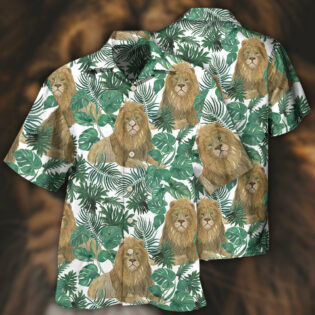 Lion So Cute Style With Tropical Leaf - Hawaiian Shirt - Owl Ohh - Owl Ohh