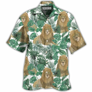 Lion So Cute Style With Tropical Leaf - Hawaiian Shirt - Owl Ohh - Owl Ohh