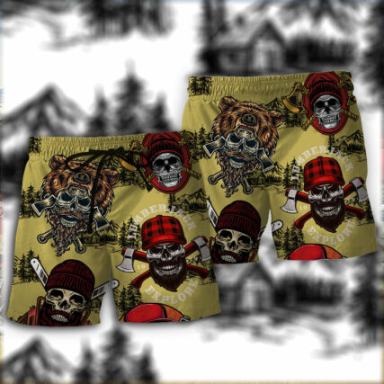 Lumberjack Skull Cool - Beach Short - Owl Ohh - Owl Ohh