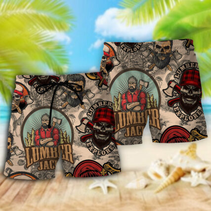 Lumberjack Cool Skull - Beach Short - Owl Ohh - Owl Ohh