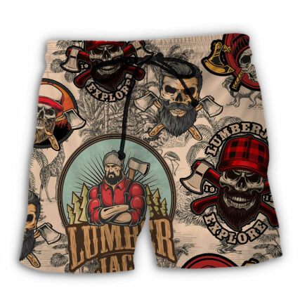 Lumberjack Cool Skull - Beach Short - Owl Ohh - Owl Ohh