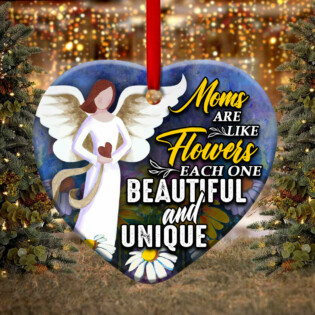 Family Moms Are Like Flowers - Heart Ornament - Owl Ohh - Owl Ohh