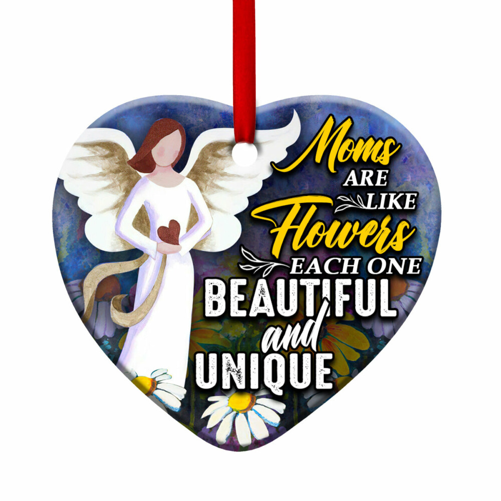 Family Moms Are Like Flowers - Heart Ornament - Owl Ohh - Owl Ohh
