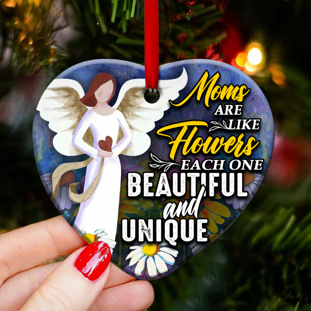 Family Moms Are Like Flowers - Heart Ornament - Owl Ohh - Owl Ohh
