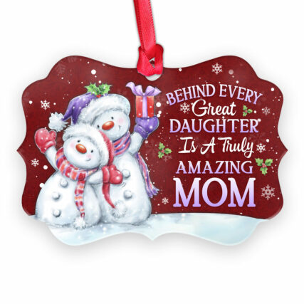 Snowman Truly Amazing Mom Christmas - Horizontal Ornament - Owl Ohh - Owl Ohh