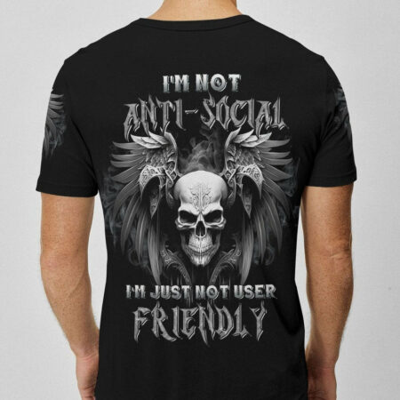 I'M NOT ANTI-SOCIAL SKULL ALL OVER PRINT - YHNT3003233
