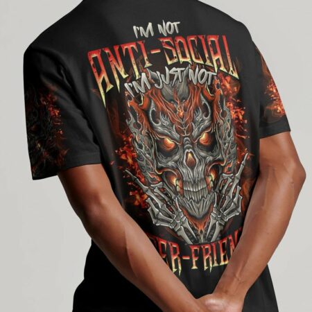 I'M NOT ANTI-SOCIAL MAD SKULL ALL OVER PRINT - TLNO2504231