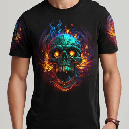 I HAVE THREE SIDES FIRE SKULL ALL OVER PRINT - TLTR1004233