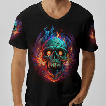 I HAVE THREE SIDES FIRE SKULL ALL OVER PRINT - TLTR1004233