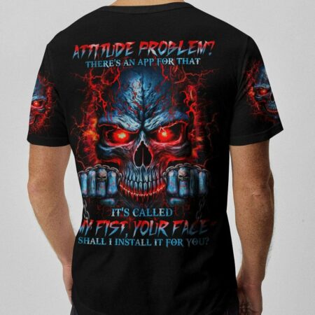 ATTITUDE PROBLEM MADLY SKULL ALL OVER PRINT - TLNO0704233