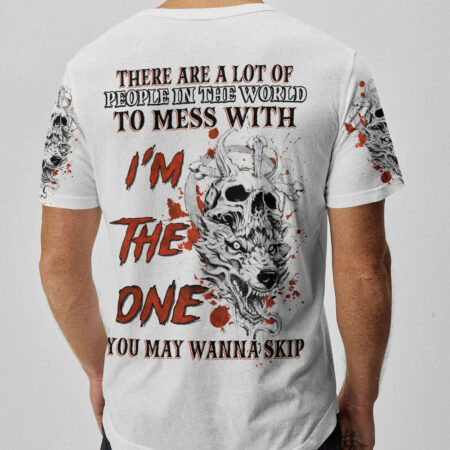 I'M THE ONE YOU MAY WANNA SKIP WOLF SKULL ALL OVER PRINT - TLNZ0604233