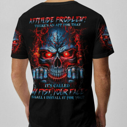 ATTITUDE PROBLEM MADLY SKULL ALL OVER PRINT - TLNO0704233
