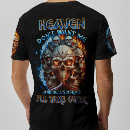 HEAVEN DON'T WANT ME FIRE EYES SKULL ALL OVER PRINT - TLTW2104233