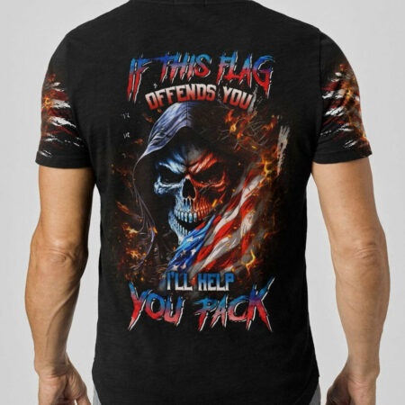 IF THIS FLAG OFFENDS YOU I'LL HELP YOU PACK SKULL ALL OVER PRINT - YHLN1104234