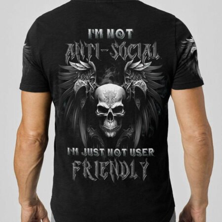 I'M NOT ANTI-SOCIAL SKULL ALL OVER PRINT - YHNT3003233