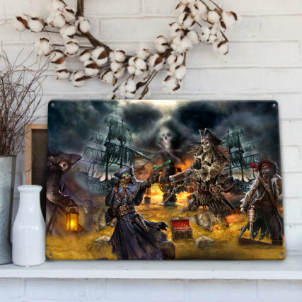 Skull Hunting Treasure Journey - Metal Sign - Owl Ohh - Owl Ohh