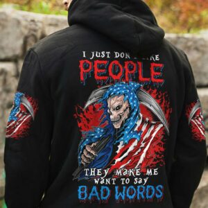 I JUST DON'T LIKE PEOPLE SKULL REAPER ALL OVER PRINT - TLTM2911224