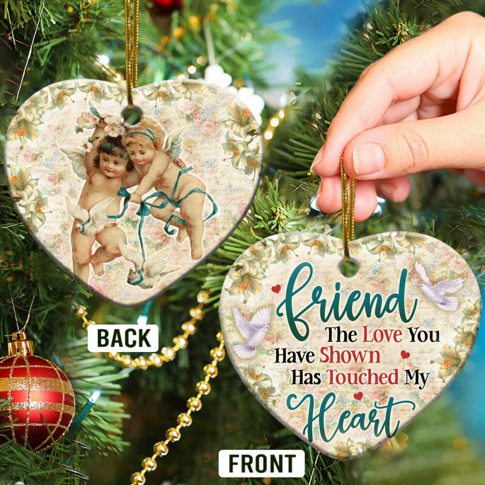 Jesus Angel Friend The Love You Have Shown Has Touched My Heart - Heart Ornament - Owl Ohh - Owl Ohh